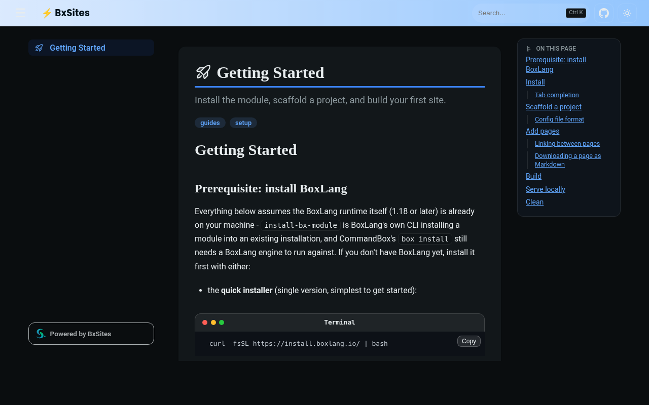 GitBook theme, dark mode